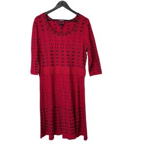 Lane Bryant Fit and Flare Knit Sweater Dress - Red & Black Knit